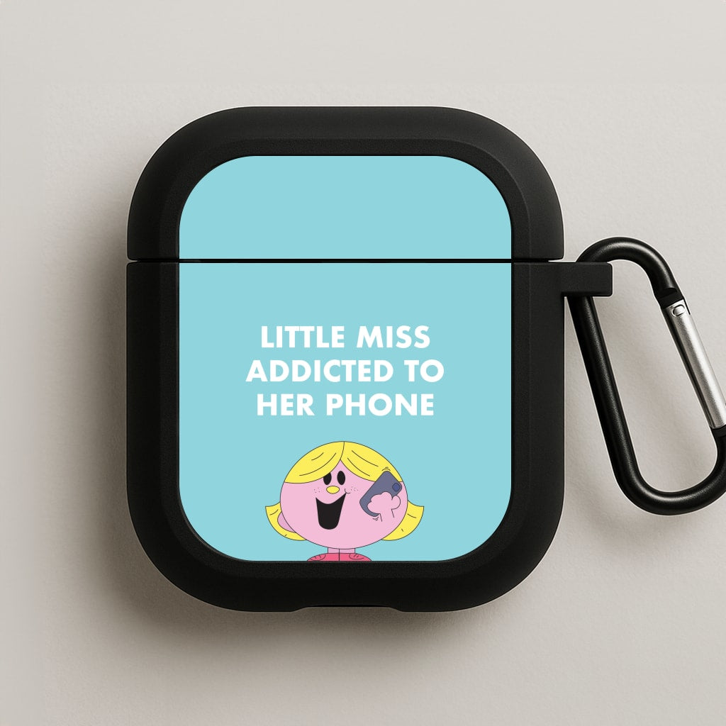 Little Miss Addicted To Her Phone - Aesthetic Quote AirPods Case