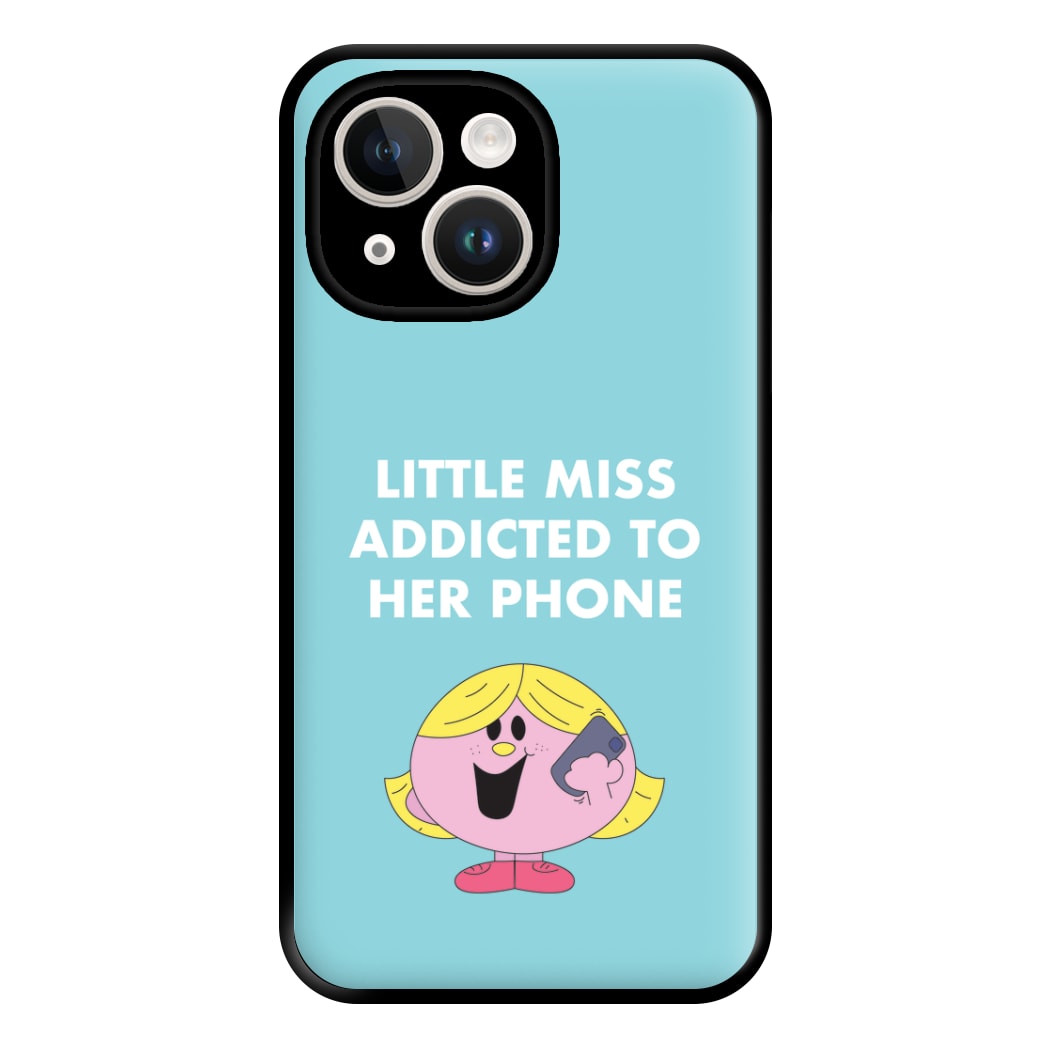 Little Miss Addicted To Her Phone - Aesthetic Quote Phone Case for iPhone 14 Plus