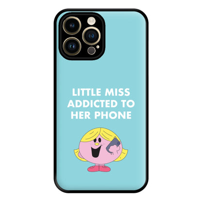 Little Miss Addicted To Her Phone - Aesthetic Quote Phone Case for iPhone 14 Pro Max