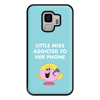 Little Miss Addicted To Her Phone - Aesthetic Quote Phone Case for Galaxy S9 Plus