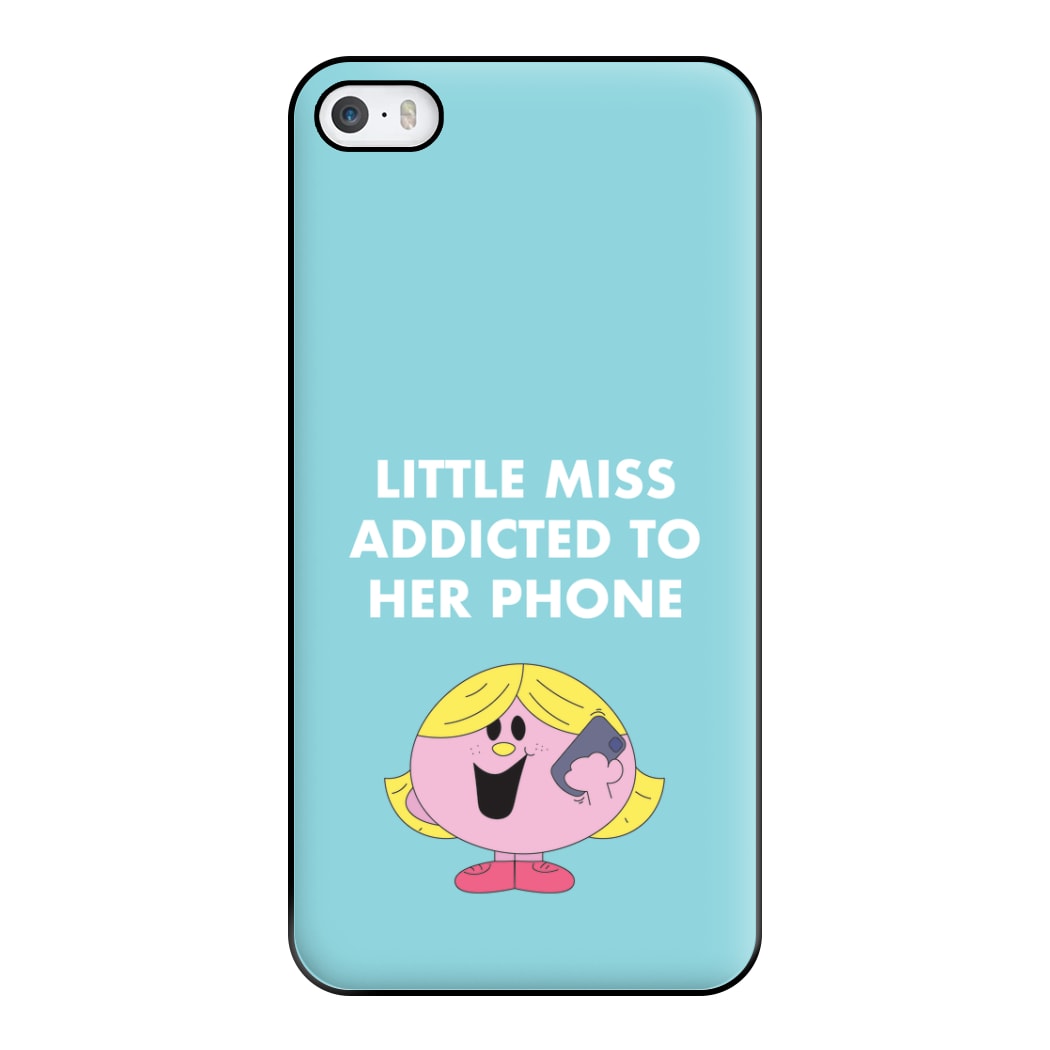 Little Miss Addicted To Her Phone - Aesthetic Quote Phone Case for iPhone 5 / 5s / SE 2016