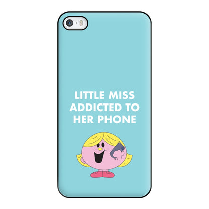 Little Miss Addicted To Her Phone - Aesthetic Quote Phone Case for iPhone 5 / 5s / SE 2016