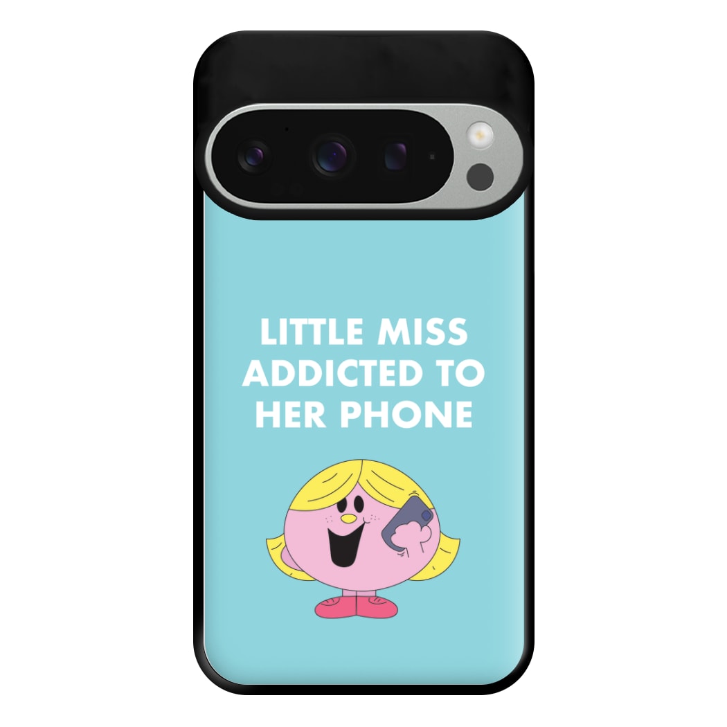 Little Miss Addicted To Her Phone - Aesthetic Quote Phone Case for Google Pixel 9 Pro XL