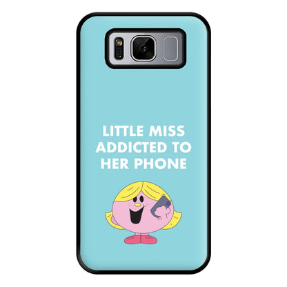 Little Miss Addicted To Her Phone - Aesthetic Quote Phone Case for Galaxy S8 Plus