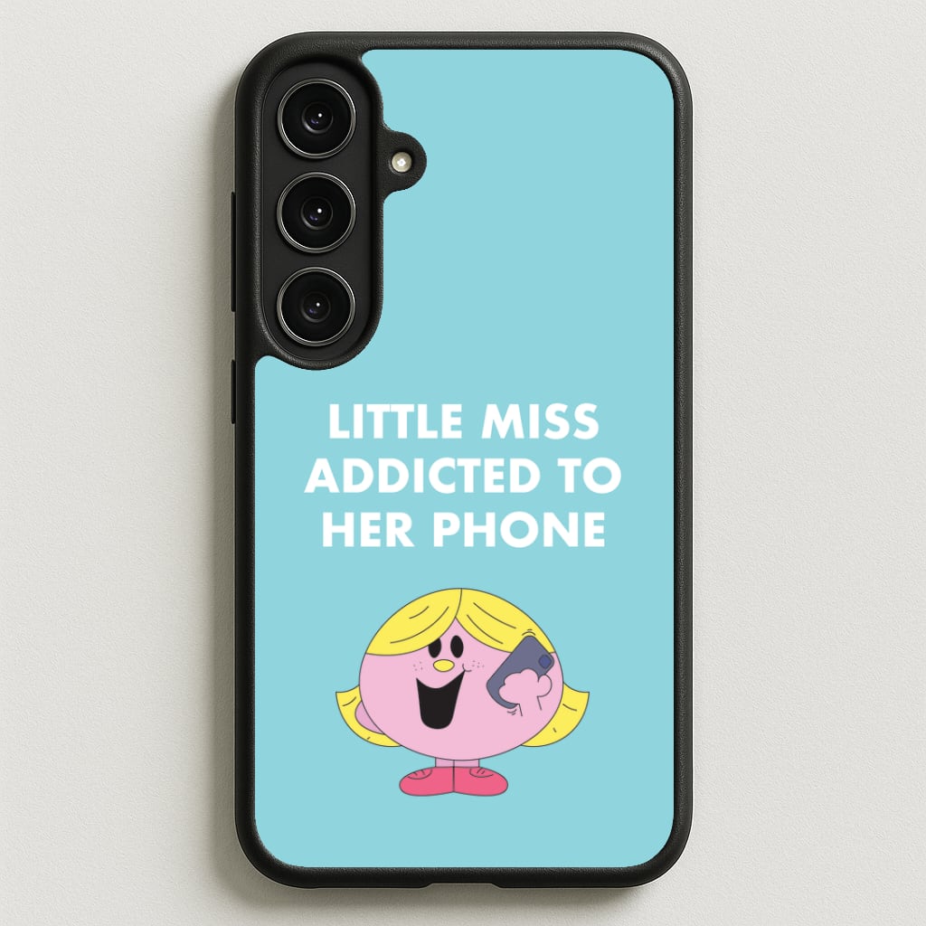 Little Miss Addicted To Her Phone - Aesthetic Quote Phone Case for Galaxy S25FE