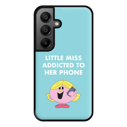 Little Miss Addicted To Her Phone - Aesthetic Quote Phone Case for Google Pixel 8