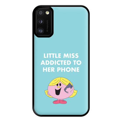 Little Miss Addicted To Her Phone - Aesthetic Quote Phone Case for Galaxy A41