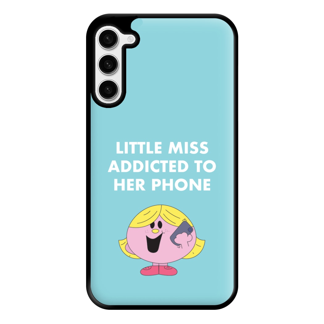 Little Miss Addicted To Her Phone - Aesthetic Quote Phone Case for Galaxy S23 Plus