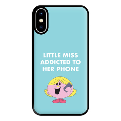 Little Miss Addicted To Her Phone - Aesthetic Quote Phone Case for iPhone XS Max