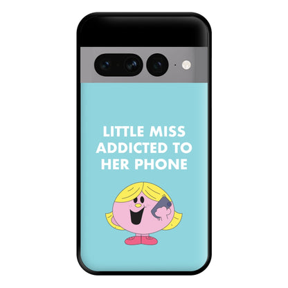 Little Miss Addicted To Her Phone - Aesthetic Quote Phone Case for Google Pixel 7 Pro