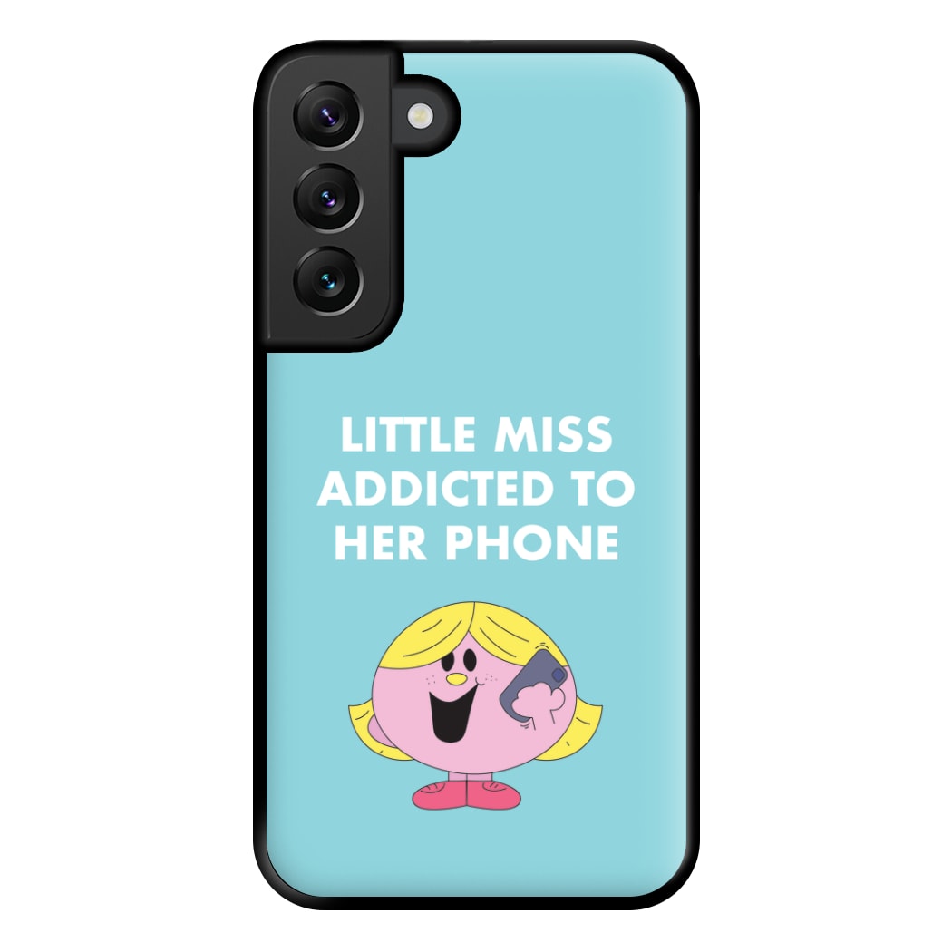 Little Miss Addicted To Her Phone - Aesthetic Quote Phone Case for Galaxy S22 Plus