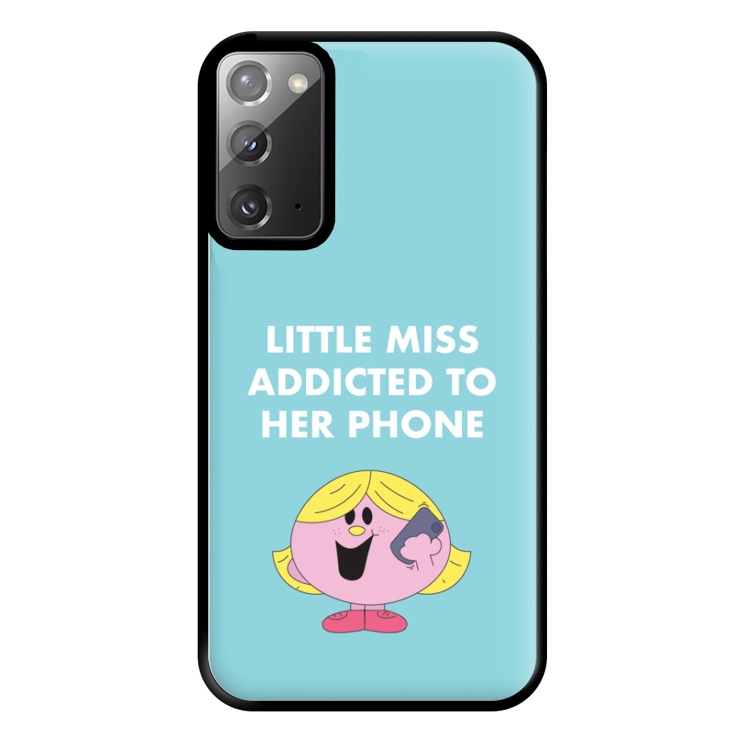 Little Miss Addicted To Her Phone - Aesthetic Quote Phone Case for Galaxy Note 20 Ultra