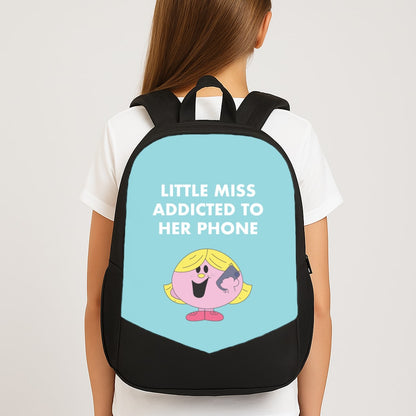Little Miss Addicted To Her Phone - Aesthetic Quote Backpack