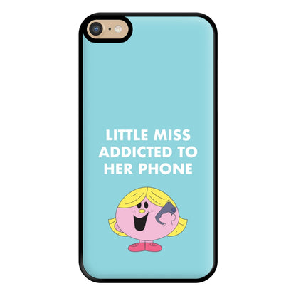 Little Miss Addicted To Her Phone - Aesthetic Quote Phone Case for iPhone 6 Plus / 7 Plus / 8 Plus