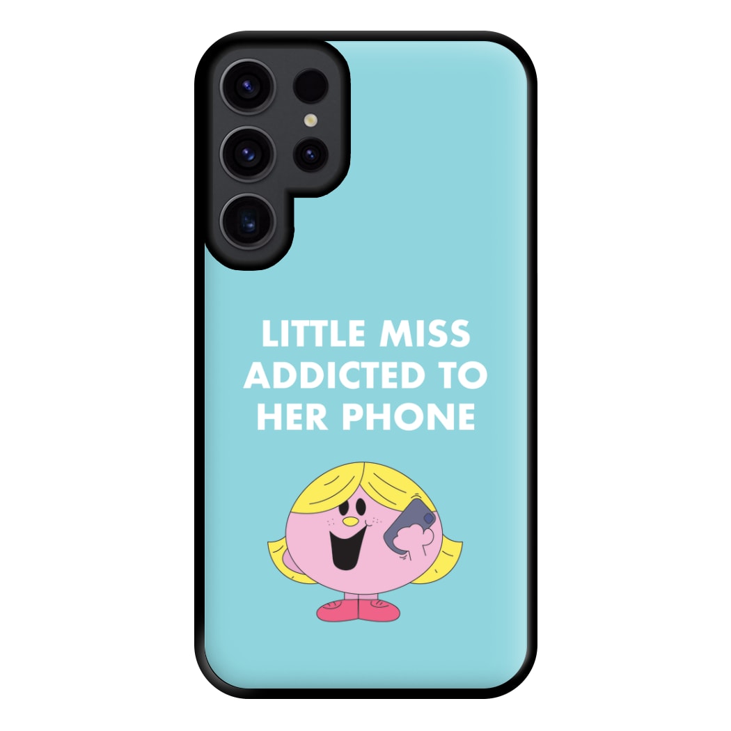 Little Miss Addicted To Her Phone - Aesthetic Quote Phone Case for Galaxy S23 Ultra