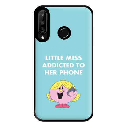 Little Miss Addicted To Her Phone - Aesthetic Quote Phone Case for Huawei P30 Lite