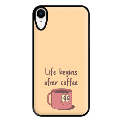 Life Begins After Coffee - Aesthetic Quote Phone Case for iPhone XR