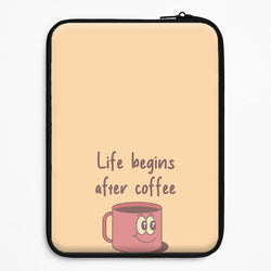 Life Begins After Coffee - Aesthetic Quote Universal Laptop Sleeve