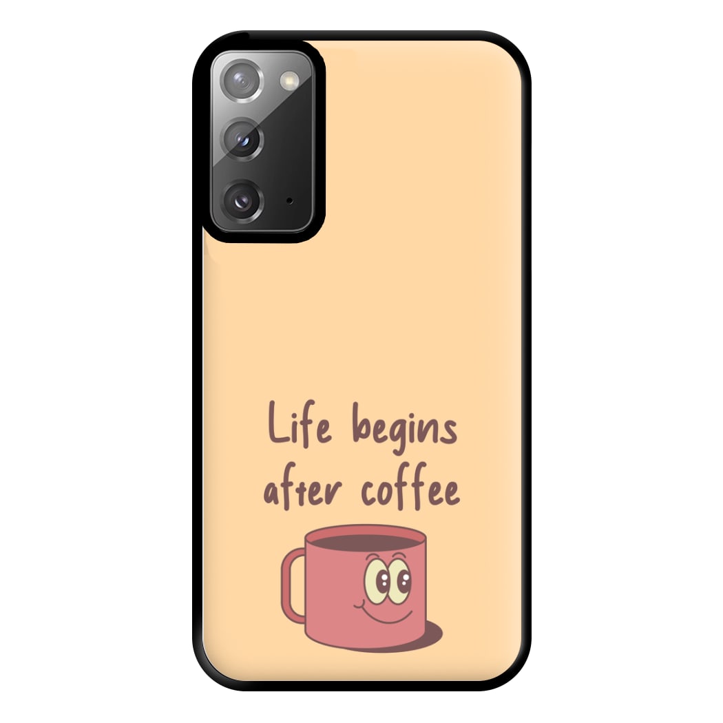 Life Begins After Coffee - Aesthetic Quote Phone Case for Galaxy Note 20 Ultra