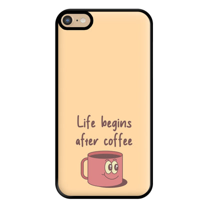 Life Begins After Coffee - Aesthetic Quote Phone Case for iPhone 6 Plus / 7 Plus / 8 Plus