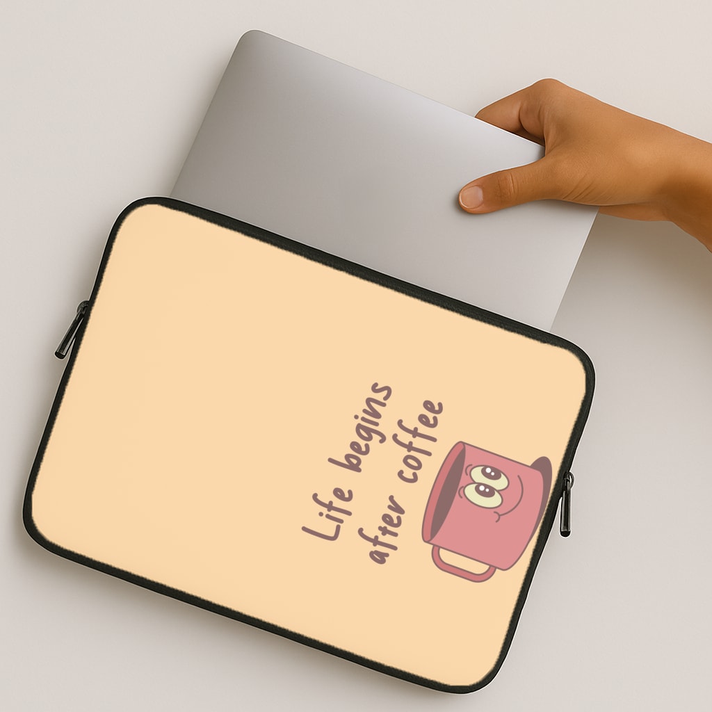 Life Begins After Coffee - Aesthetic Quote MacBook Case