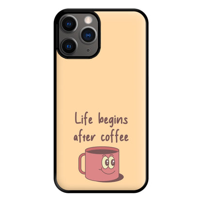 Life Begins After Coffee - Aesthetic Quote Phone Case for iPhone 12 Pro Max