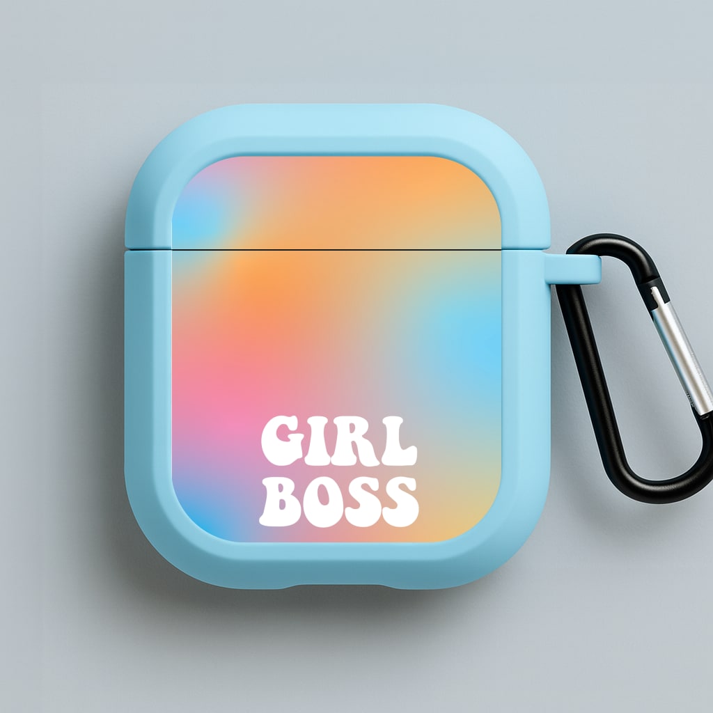 Girl Boss - Aesthetic Quote Blue AirPods Case