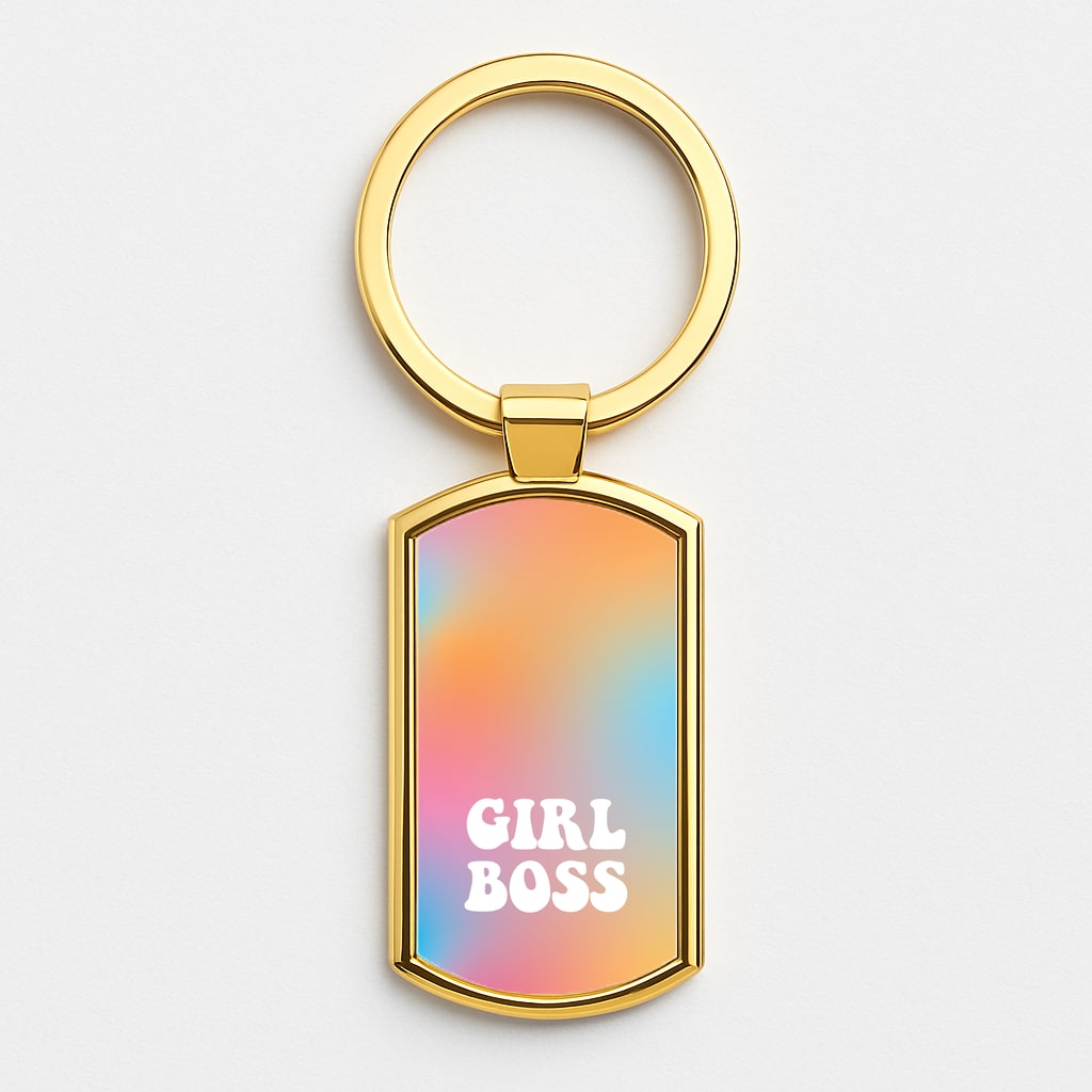 Girl Boss - Aesthetic Quote Gold Keyring
