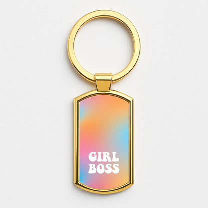 Girl Boss - Aesthetic Quote Gold Keyring
