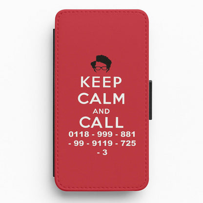 Keep Calm And Call - Moss The IT Crowd Flip / Wallet Phone Case