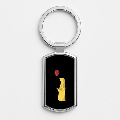 Holding Balloon - Clown Silver Keyring