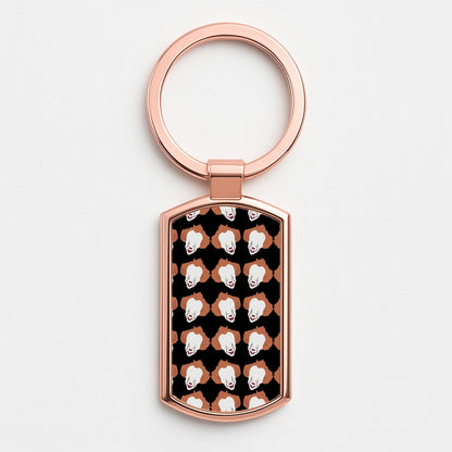Clown Pattern Rose Gold Keyring