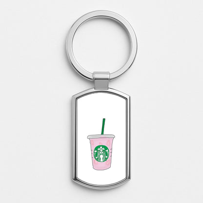 Coffee Pinkity Drinkity - James Charles Silver Keyring