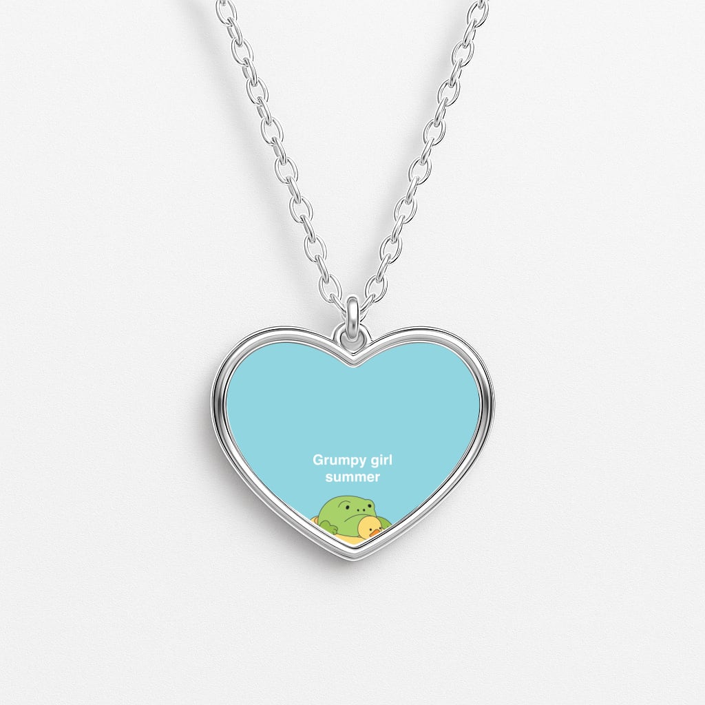 Grumpy Girl Summer - Plushy Heart Necklace