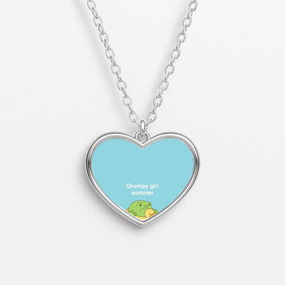 Grumpy Girl Summer - Plushy Heart Necklace