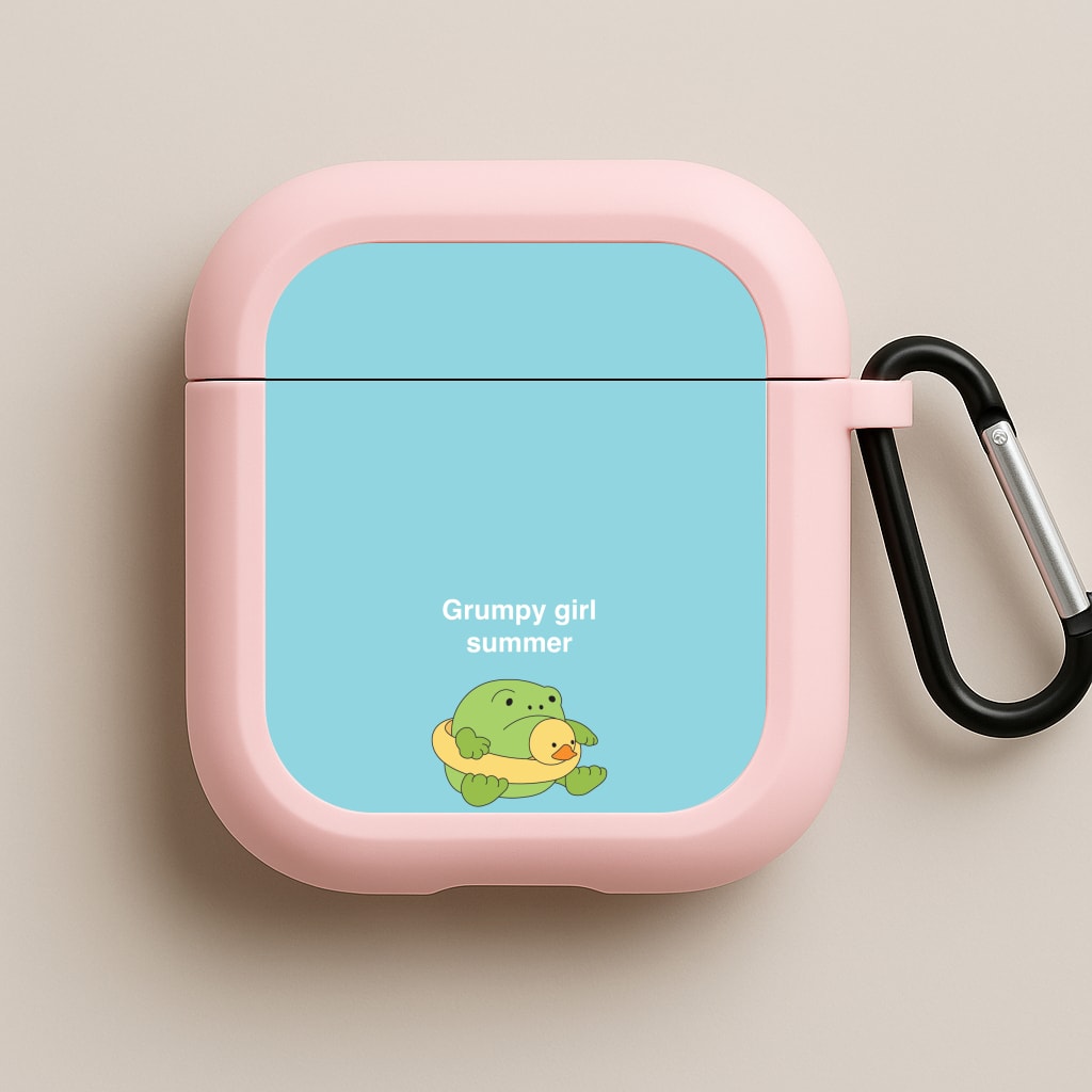 Grumpy Girl Summer - Plushy Pink AirPods Case