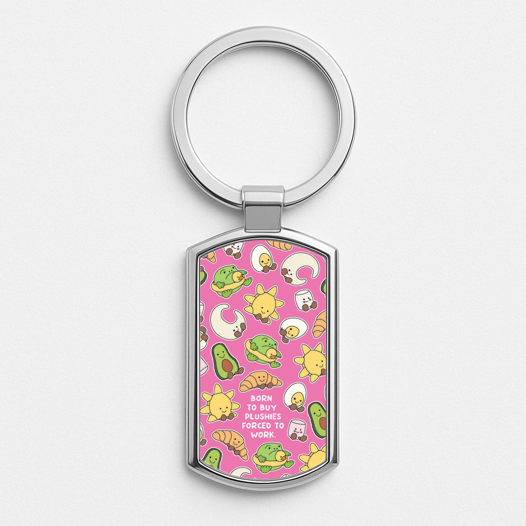 Born To Buy Plushy Silver Keyring