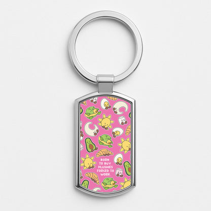 Born To Buy Plushy Silver Keyring