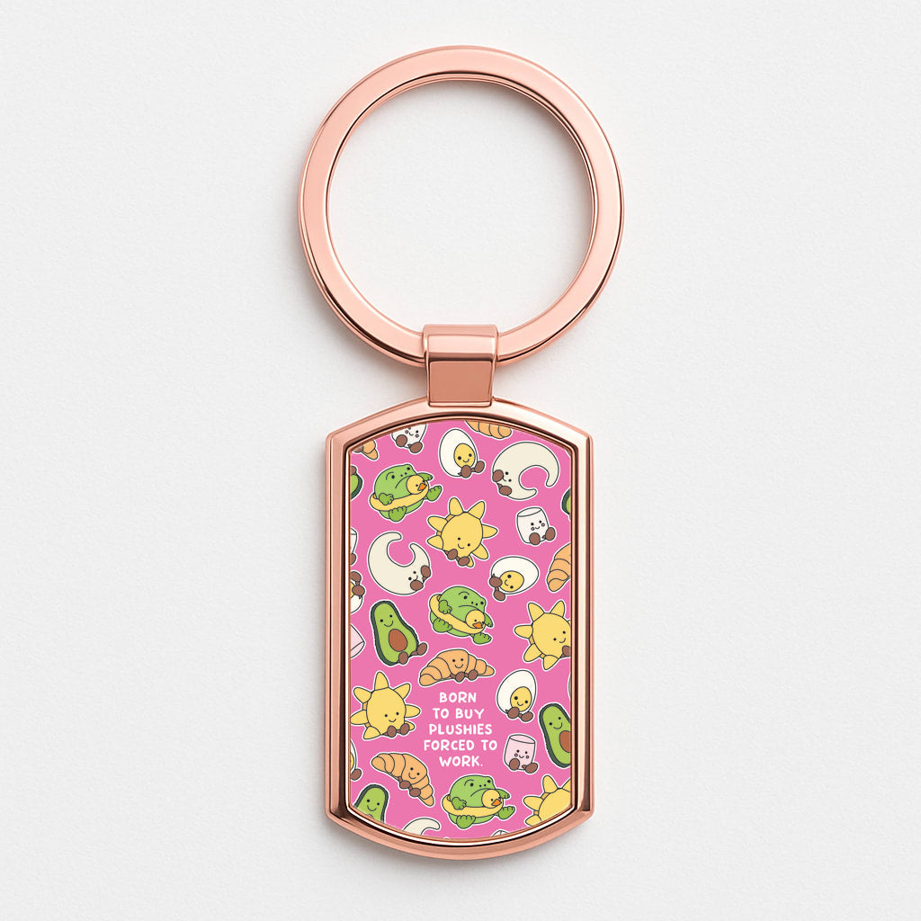 Born To Buy Plushy Rose Gold Keyring