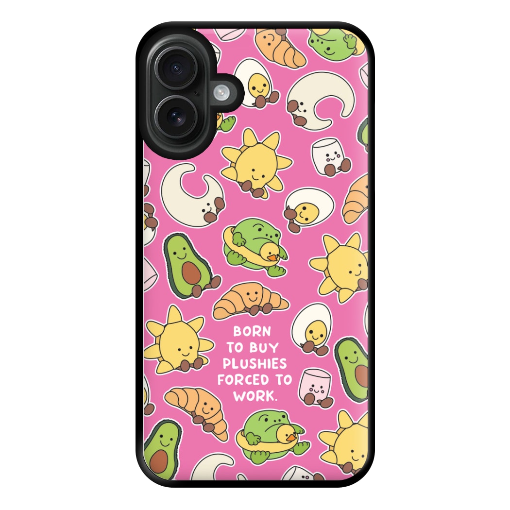 Born To Buy Plushy Phone Case for iPhone 16 Plus