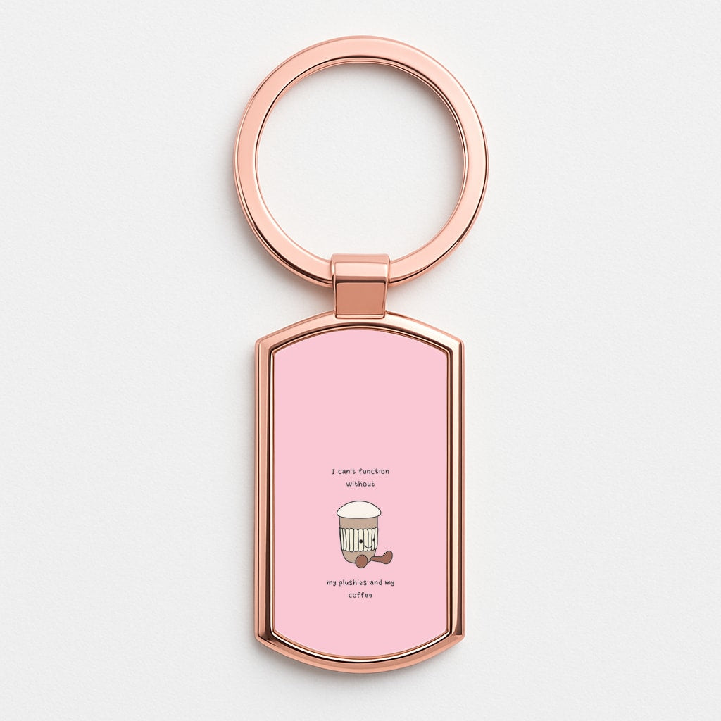 Coffee - Plushy Rose Gold Keyring