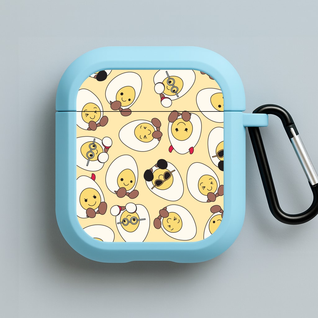 Egg Pattern - Plushy Blue AirPods Case