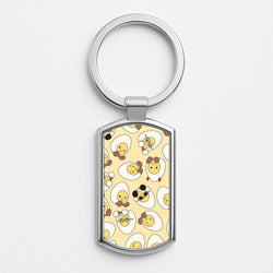 Egg Pattern - Plushy Silver Keyring