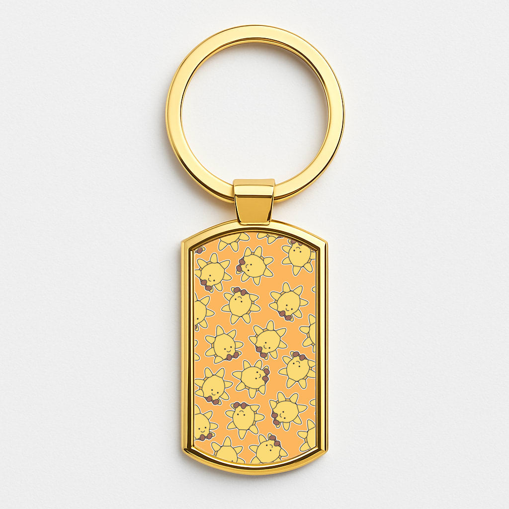 Sun Pattern - Plushy Gold Keyring