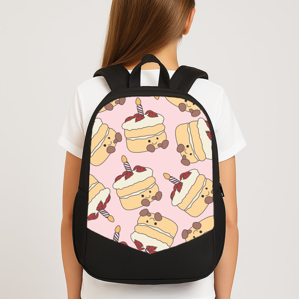Cake Pattern - Plushy Large School Bag