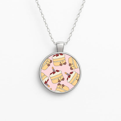 Cake Pattern - Plushy Circle Necklace