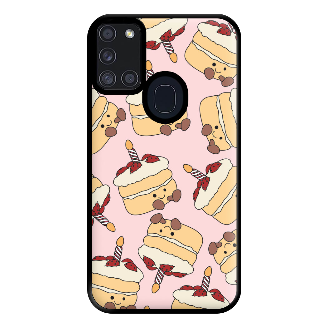 Cake Pattern - Plushy Phone Case for Galaxy A21s