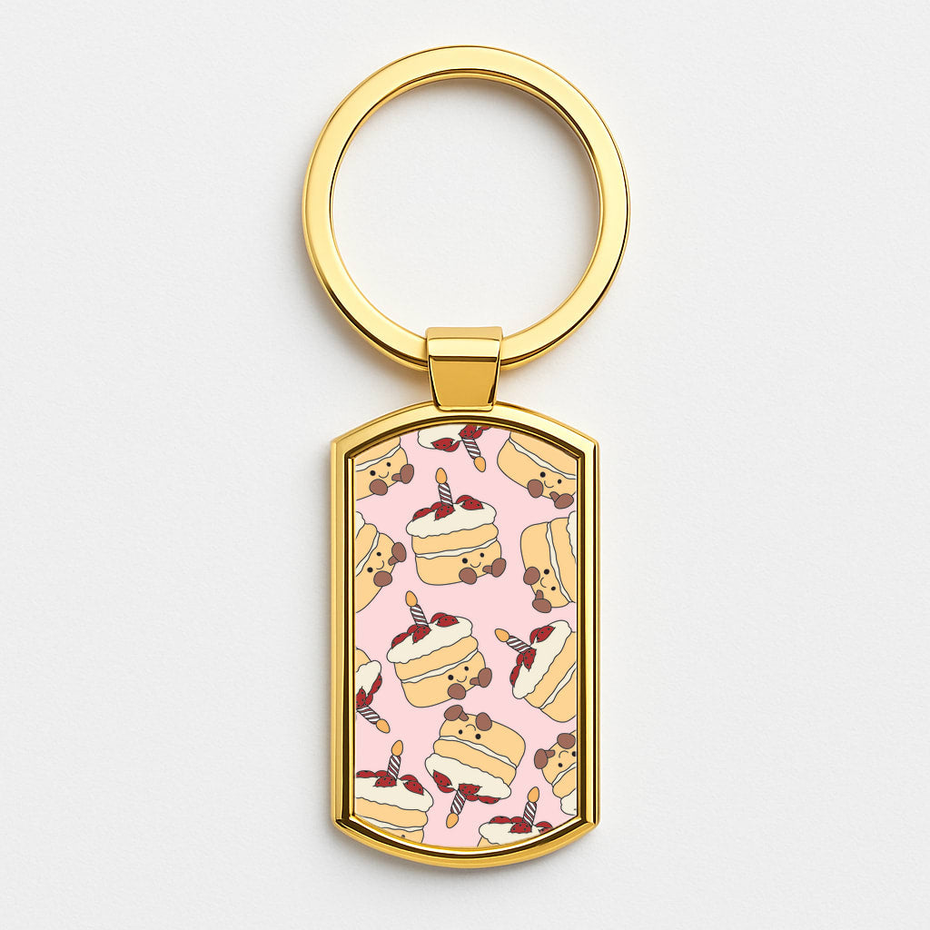 Cake Pattern - Plushy Gold Keyring