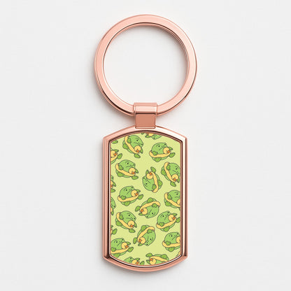 Frog Pattern - Plushy Rose Gold Keyring