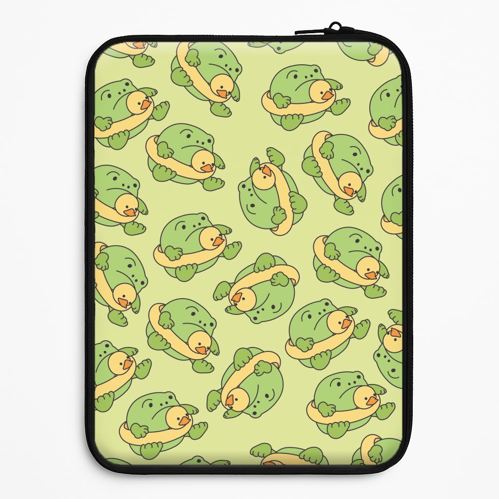 Frog Pattern - Plushy Laptop Sleeve